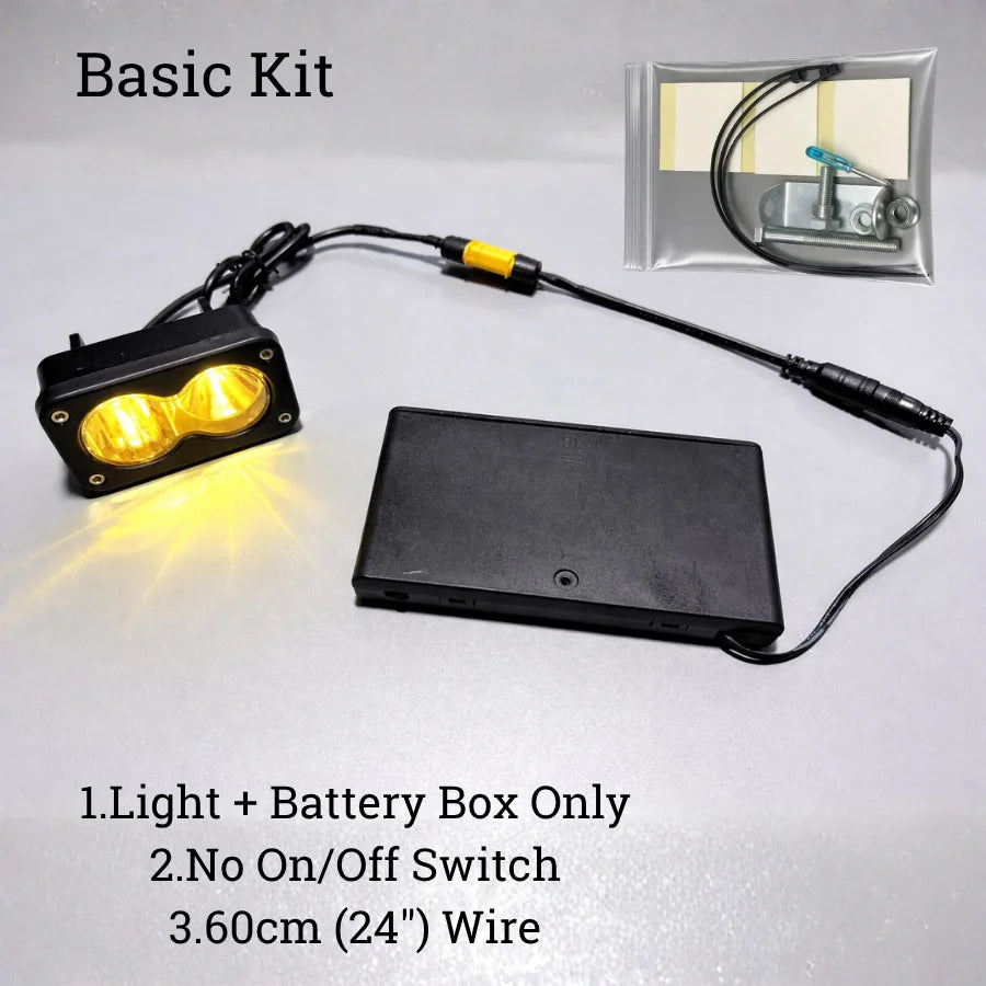 Battery Powered Baja Light LED Headlight with Switch for E-Bike