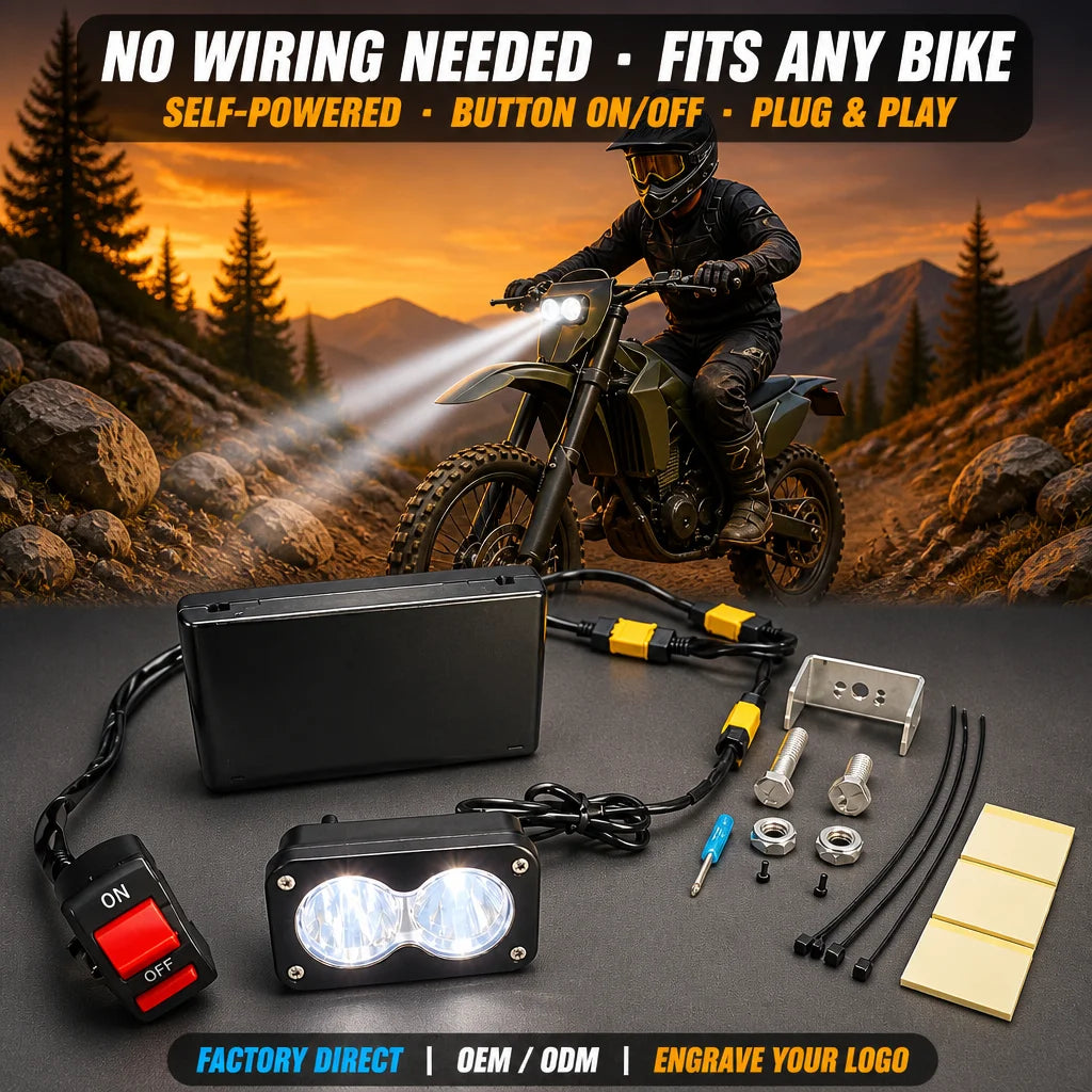 Battery Powered Baja Light LED Headlight with Switch for E-Bike